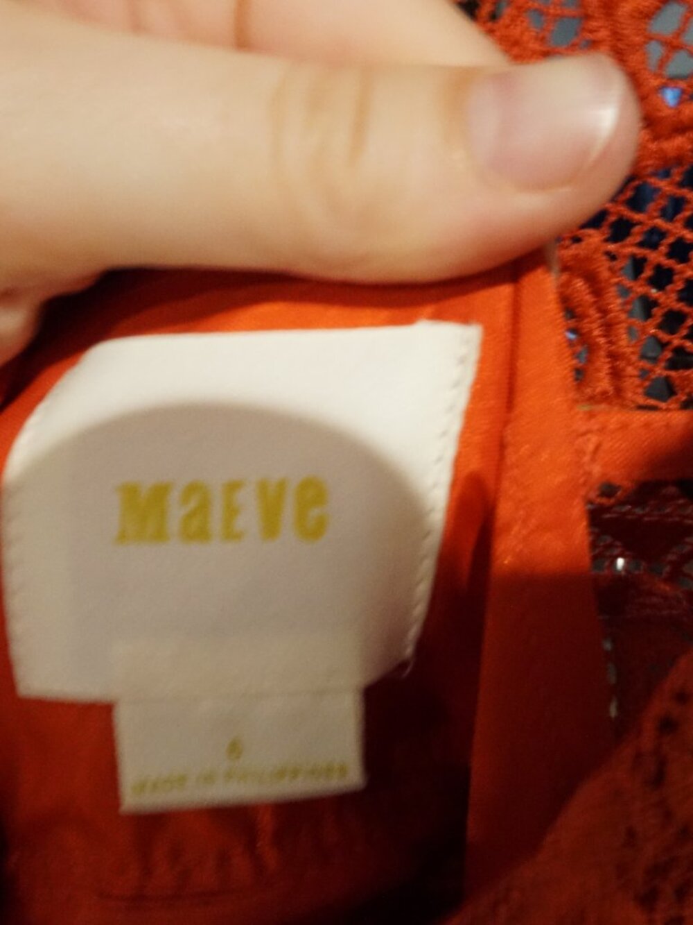 Maeve Orange Lace Dress - Picture 4 of 6